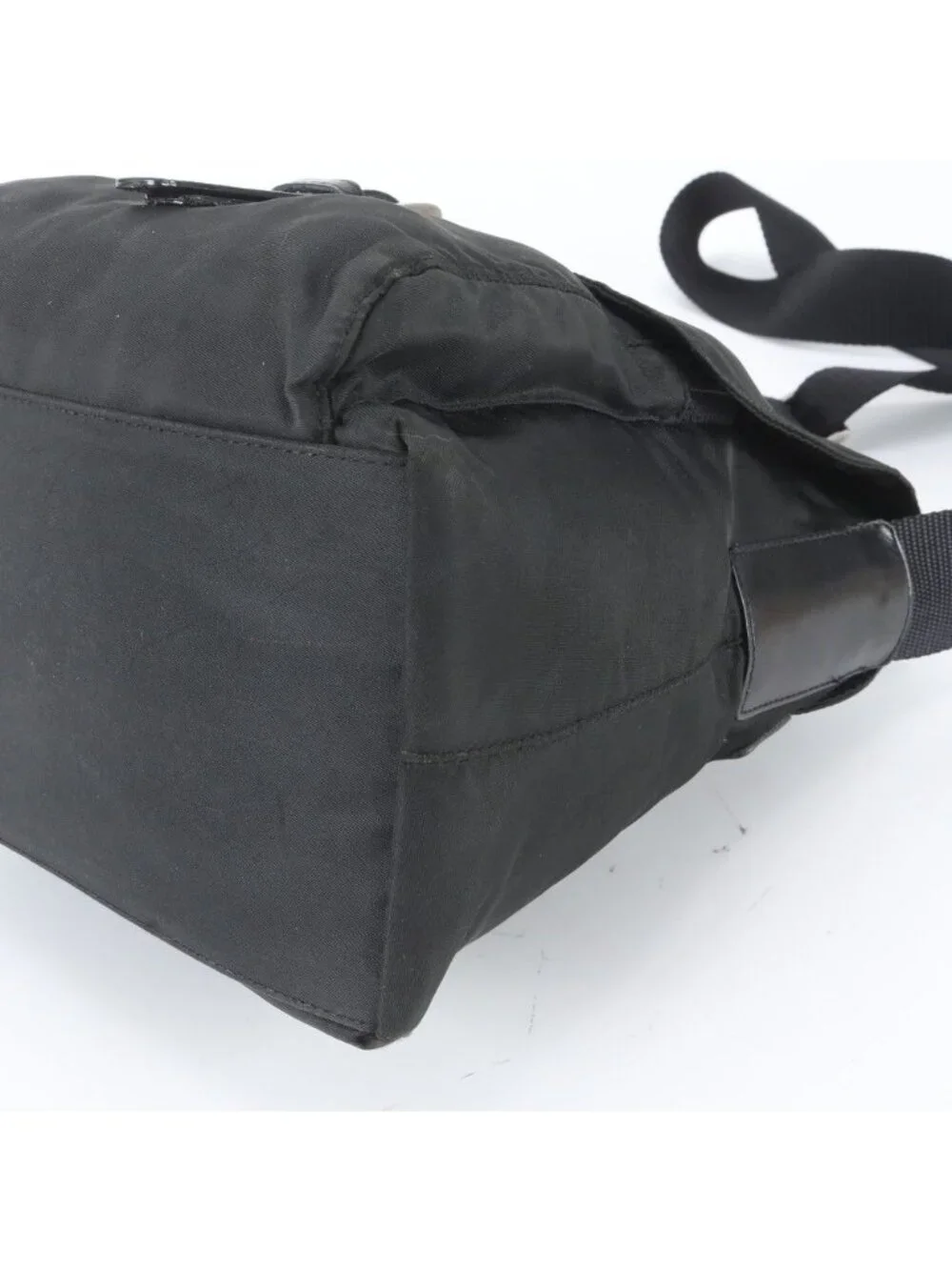 Prada Tessuto Nylon Triangle Logo Leather Shoulder Bag Crossbody Messenger